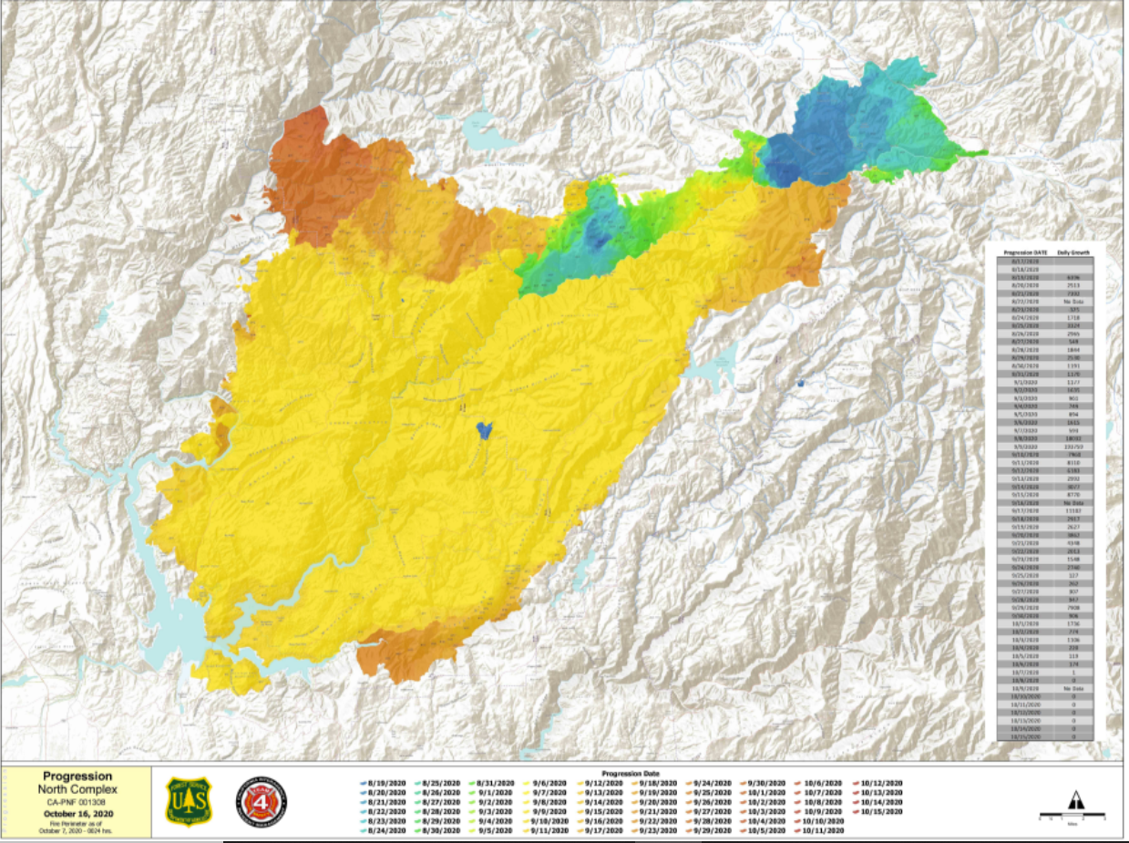 North Complex Fire Map